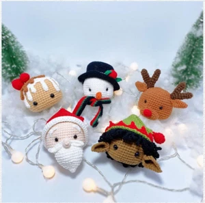 CROCHET PATTERN PAPER COPY FOR 5 CHRISTMAS AMIGURUMI BAUBLES 4PLY 5 - Picture 1 of 4