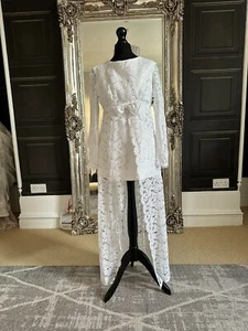 1960s White Mini Wedding Dress - Perfect for Elopement - Picture 1 of 11