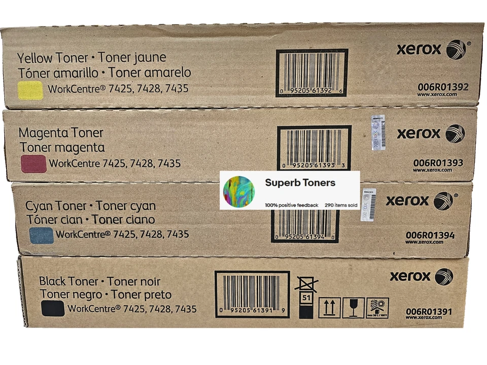 Genuine Xerox New Toner SET 006R01391 006R01392 006R01393 006R01394 Ship Fast - Image 1 of 1