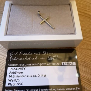 Platinity Platin Anhänger Kreuz, 14 Brillanten, 0,14 ct - Bild 1 von 2