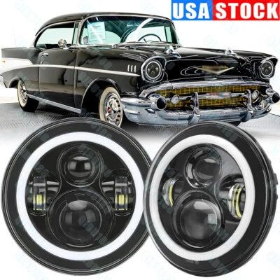 Faros LED redondos de 7 pulgadas Halo DRL para Chevrolet Bel Air 1955 1956 1957 Foto 1 de 4