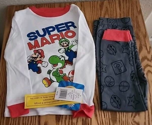 New Super Mario Boys 4T Long Sleeve 4 Piece Set Pajamas NWT Nitendo Licensed - Picture 1 of 3