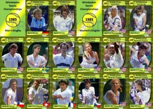 Wimbledon 1985 Tennis Trading Cards Becker Curren Navratilova Evert - Photo 1 sur 1