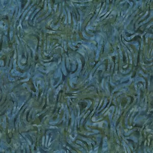 Wilmington Batiks - Shoreline - Floating Lines - Blue/Green, Fabric BTY - Picture 1 of 6
