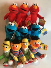 SESAME STREET SOFT PLUSH TOYS, ELMO, COOKIE MONSTER, BERT, ERNIE, 10" (26CM) NEW