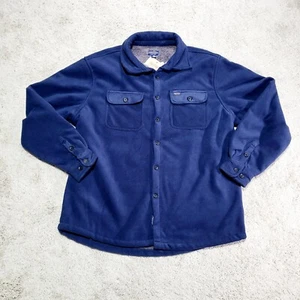 Smith's Workwear Shirt Jacket Men 2XL Blue Sherpa Lined Micro-Fleece Button Up - Picture 1 of 14