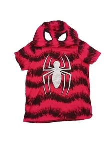 Marvel Spiderman Hooded Short Sleeve Shirt Top Cosplay Boy's Size 10 Spider Man - Picture 1 of 2