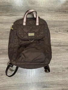 Cindi B Brown Backpack Brown With Pink Interior - Picture 1 of 14