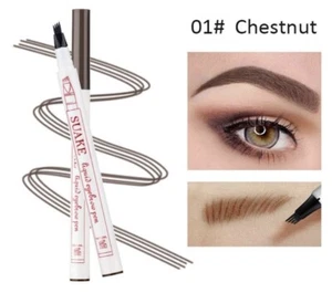 2 X Microblading Tattoo Eyebrow Pen Liquid Waterproof Tint Brow Chestnut Brown - Picture 1 of 6