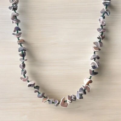 Collar Abulón Playa Boho Chic 28" Iridiscente Vintage Foto 1 de 4