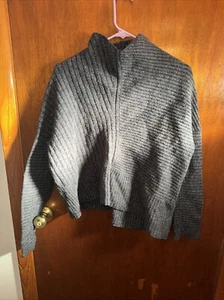 All Saints Women's Gray Terra Jumper Sweater Cropped Wool Blend Size Small - Picture 1 of 9