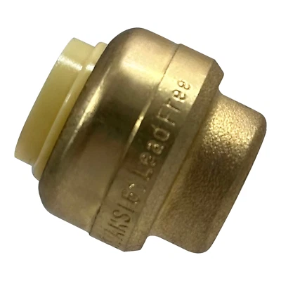 1 Pack XFITTING Push Fit Cap 3/8 inch, 3/8", Push to Connect End Cap Plug, Brass