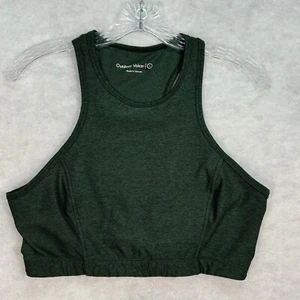 Outdoor Voices Large Womens Athena Crop Top Sports Gym Dark Green - Picture 1 of 8