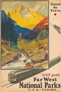 NATIONAL PARKS VINTAGE STYLE PRINT/POSTER QUALITY PHOTO PAPER/CANVAS T32 - Picture 1 of 7