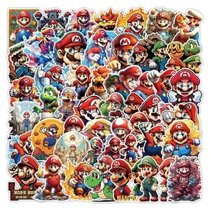 50pcs Waterproof Vinyl Stickers Nintendo Super Mario Luggage Phone Laptop Car - Picture 1 of 7