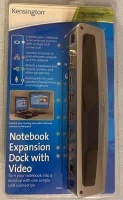 Kensington K33367 Notebook Expansion Dock With Video USB NIB - Image 1 of 4