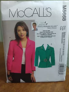 McCalls M5668 Schnittmuster Misses Jacke in 2 Styles Größe 8-20 Neu aus altem Lagerbestand ungeschnitten - Bild 1 von 7