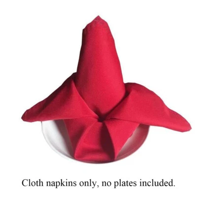 Napkin Serviettes Dining Tableware Wedding Party Plain Polyester Cotton Napkins - Image 1 of 4