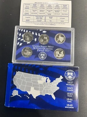2004 S 50 State Quarters Proof Set - MI, FL, TX, IA, and WI - Image 1 of 3