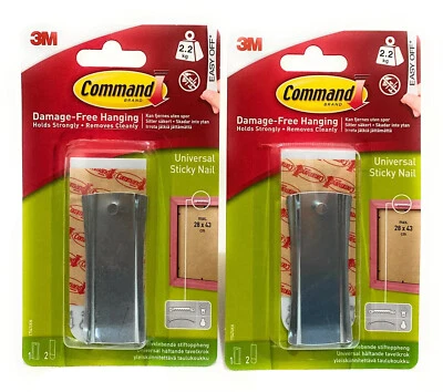Command Picture Frame Hanger Sawtooth Metal Hanging Damage Free Wall - 2Pack - Image 1 of 3
