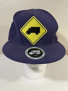 TRUKFIT purple hat adjustable Snapback cap Yellow Sign Truck - Picture 1 of 8