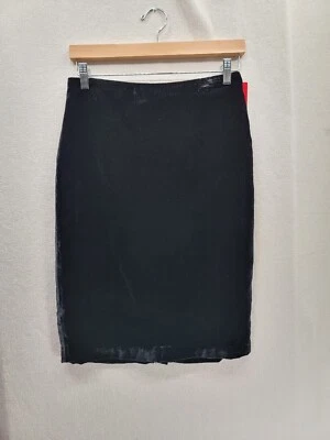 Falda lápiz recta de terciopelo negro Isaac Mizrahi talla 2 nueva con etiquetas Foto 1 de 4