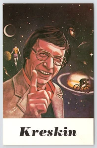 The Amazing Kreskin World's Greatest Mentalist Telepathy ESP Hypnotist Postcard - Picture 1 of 4