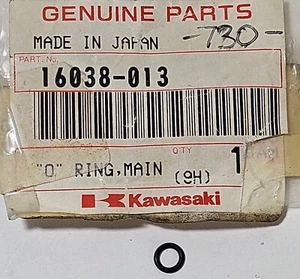 1 NOS 1974-1978 Genuine Kawasaki KZ 400 Main Jet O Ring KZ400 OEM 16038-013 NEW - Picture 1 of 2
