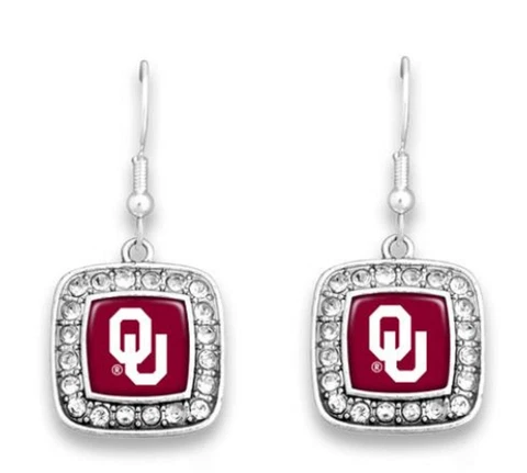47274 Oklahoma Square Rhinestone Pendant Earrings by From the Heart Cover