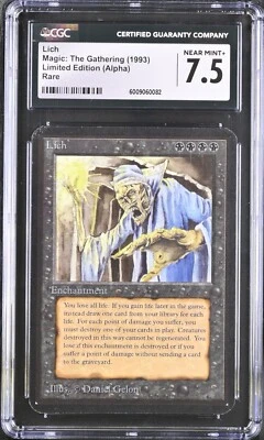 MTG Limited Edition (Alpha) LICH CGC 7.5 (BIN0082) Graded Power - Image 1 of 2
