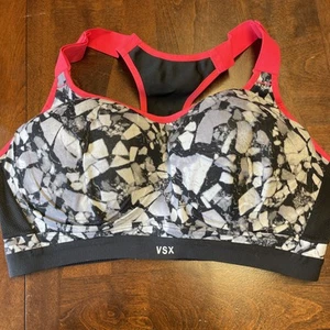 Victorias Secret VSX Knockout Athletic Underwire Bra 36DD Red Black Gray Rock - Picture 1 of 3