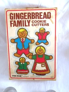 4 Vintage 1974 Fox Run Lebkuchenfamilie Metall Urlaub Ausstechformen + Box - Bild 1 von 5