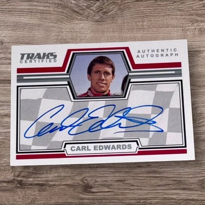 Carl Edwards PACK PULLED NASCAR HOF signed card 2006 PRESS PASS TRAKS AUTHENTICS - Image 1 of 2