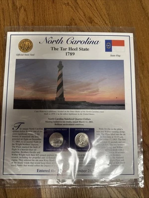2001 Postal Commemorative Society Statehood Quarter/Stamps~N. CAROLINA~UNC. P&D - Image 1 of 3