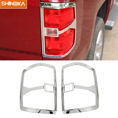 Chrome Car Rear Taillight Lamp Cover Trim For Chevrolet Silverado 1500 2014-2018 Foto 1 de 4