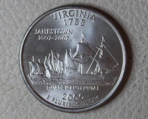* 2000p VIRGINIA QUARTER DOLLAR  COIN TONED UNCIRCULATED CONDITION #VDH16 - Picture 1 of 6
