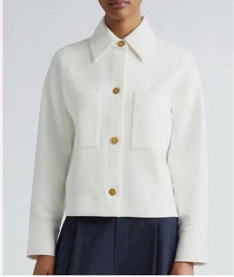 Chaqueta Vince para mujer nueva con etiquetas mezcla de algodón blanco roto crema talla S venta al por menor $345 Foto 1 de 4