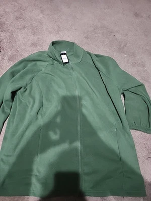 Avenue Plus Size Polar Fleece Full Zip Jacket Women's 26/28  Long Sleeve Green  - Image 1 of 4
