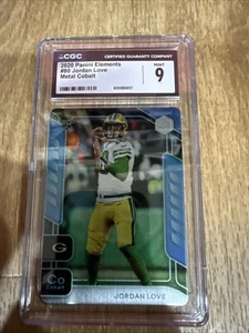 2020 Panini Elements - Rookies Jordan Love #80  RC) Graded Cgc 9 Metal Cobalt - Picture 1 of 5