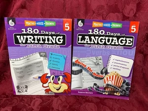 "180 Days Of Writing & Language For Fifth Grade By Shell Education w/CD's Unused - Picture 1 of 9