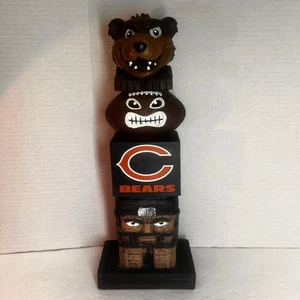 14" NFL Chicago Bears Football Fan Tiki Totem Pole Good Luck Team Support, Wood - Picture 1 of 8