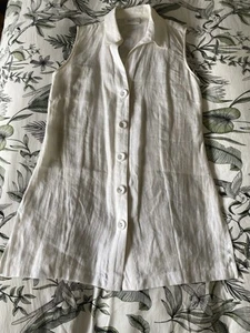 Ladies Stunning Sleeveless Longline Linen Tunic Size 12 Petite by Wallis - Picture 1 of 7