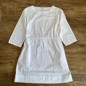 Gap dress 12 white cotton casual summer beach knee length drawstring waist - Picture 1 of 10