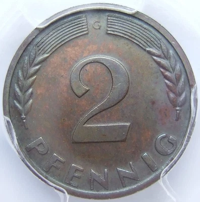 Coin 2 Pfennig 1967 G (Magnetic) In Proof PCGS PR64BN - Image 1 of 4