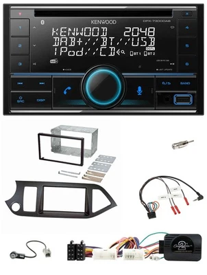 Kenwood CD 2DIN DAB USB Lenkrad Bluetooth Autoradio für Kia Picanto ab 2011 Star - Bild 1 von 4