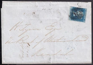 1841 SG14 2d BLAUE PLATTE 3 AUF COVER LONDON NACH KENDALL KATZE £350,00 (SI) - Bild 1 von 3