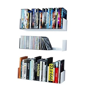 Bali Estantes Flotantes para Pared, CD DVD Estantes de Almacenamiento y Metal Blanco - Imagen 1 de 7