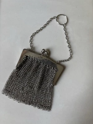 Sterling Silver Antique Mesh Purse Finger Chain Vintage - Image 1 of 4