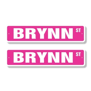 BRYNN Street Sign (2 Pack) Childrens Name Room Metal Road Sign - Picture 1 of 7