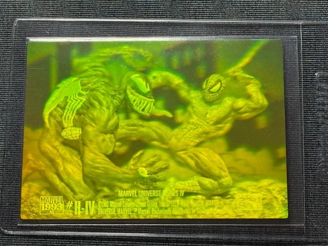 1993 Marvel Universe Series 4 SPIDER-MAN VS VENOM 3D  Hologram - Image 1 of 1